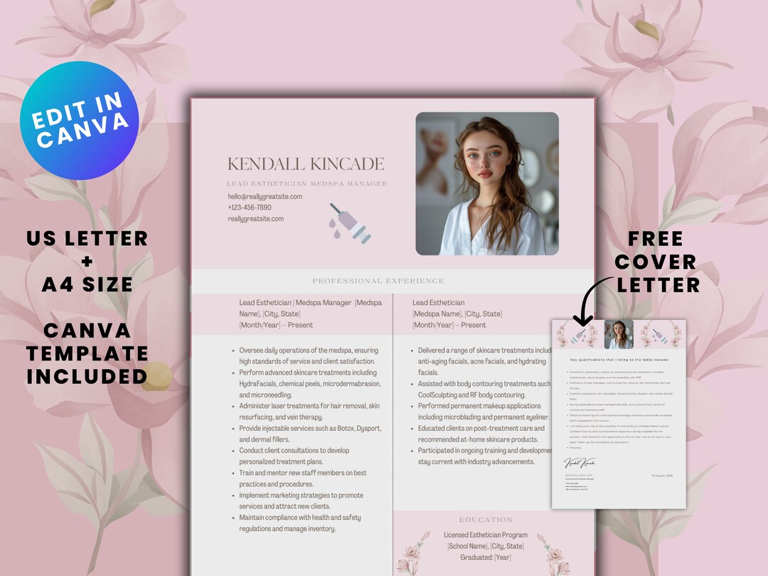Medspa Resume Templates Canva Beauty - Il 1080xN.6126397071 Nr3y 