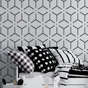 Geometric Pattern, Large Wall Stencil, Murale, Reusable