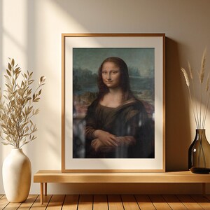 Printable Portrait of Mona Lisa Del Giocondo Famous Painting by Leonardo da Vinci, Da Vinci Paintings Digital Download, Printable Wall Art