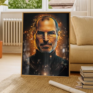 Steve Jobs Wall Art | Iconic Portrait Digital Download | Inspirational Tech Leader Modern Office Decor | Visionary Art | Instant Download