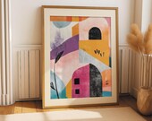 Abstract Boho Wall Art Printable Wall Art Digital Download Colorful Abstract Art for Living Room Decor or Home Office Wall Decor Gift