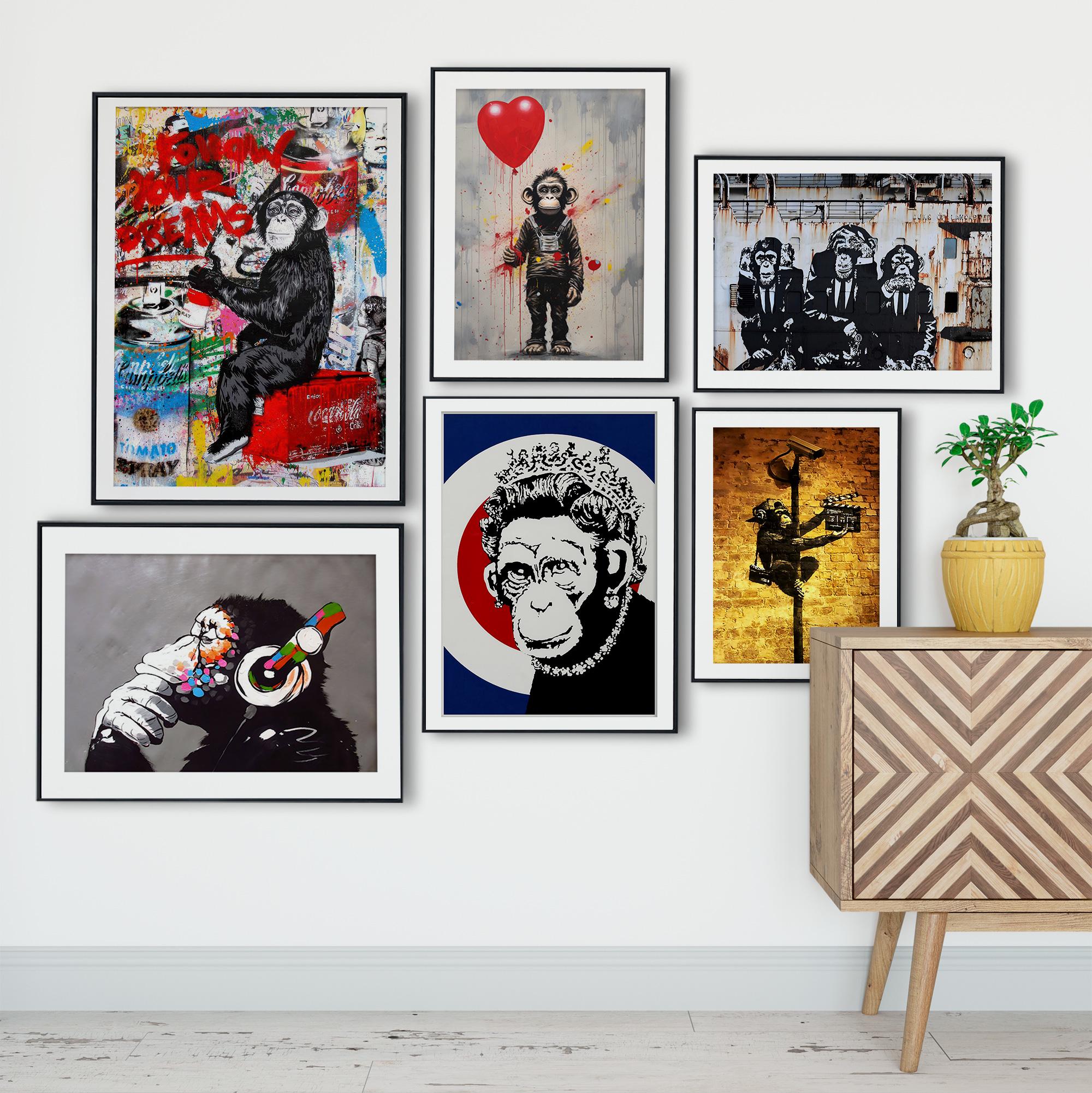 Affiche Banksy Queen Encadrée - Art Urbain Graffiti - Format A4, A3 Ou A5 - Décoration Intérieure