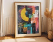 Colorful Abstract Wall Art Printable Wall Art Modern Art Print for Home Office Decor or Living Room Wall Art Digital Download  new home gift