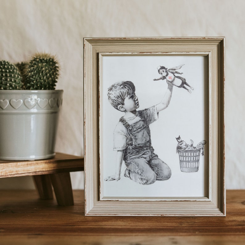 BANKSY GAME CHANGER SUPER NURSE CANVAS WALL ART PRINT ARTWORK - Foto 12