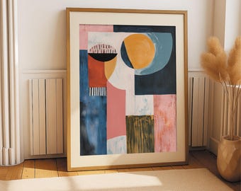 Modern Geometric Wall Art Abstract Prints Printable Wall Art Digital Download Colorful Abstract Home Office Decor Living Room Decor