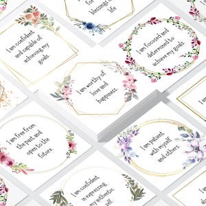 Printable Affirmation Cards For Woman Self Care Mental Health Encouragement Daily Flash Cards Gift For Her Digital Download Printables