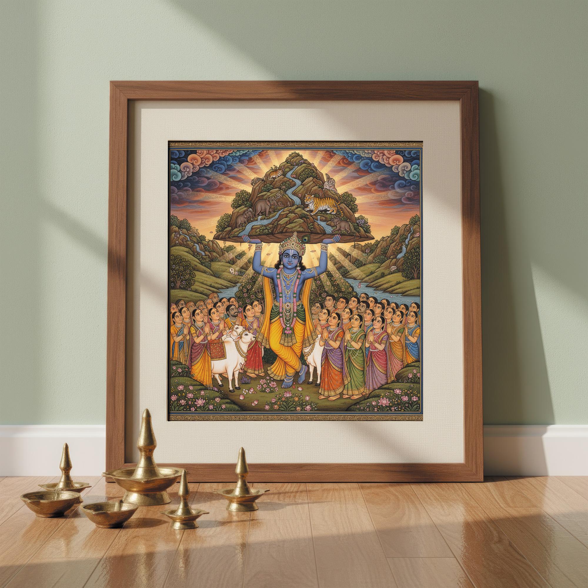 Indian Artwork Pichwai Krishna Wall Art Spiritual Indian Wall Decor ...