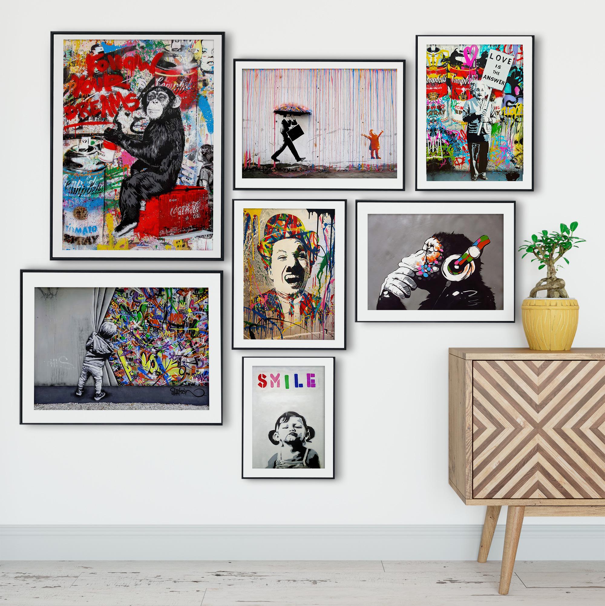 Quadro su tela Scimmia pensante Banksy - Banksy e street art