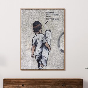 Banksy Street Wall Art, regalo per lui, arte murale moderna, stampabile, decorazione da parete per soggiorno, stampa di Banksy, decorazione da camera da letto, download digitali immagine 2