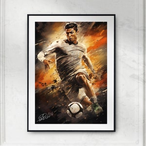 Póster firmado de Cristiano Ronaldo para imprimir Descarga instantánea de Cristiano Ronaldo Póster inspirador Estrella del fútbol Ronaldo Descarga digital
