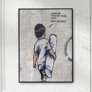 Banksy Street Wall Art, regalo per lui, arte murale moderna, stampabile, decorazione da parete per soggiorno, stampa di Banksy, decorazione da camera da letto, download digitali immagine 3