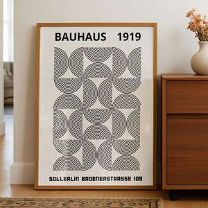 Bauhaus Abstract Art Black Modern Minimalist Printable Wall Art Vintage Gallery Wall Decor Retro Poster Bauhaus Print Digital Download