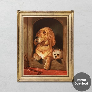Printable Sir Edwin Landseer Print Digital Download File - Dignity and Impudence 1877 Printable Wall Art, Famous Painting Home Decor