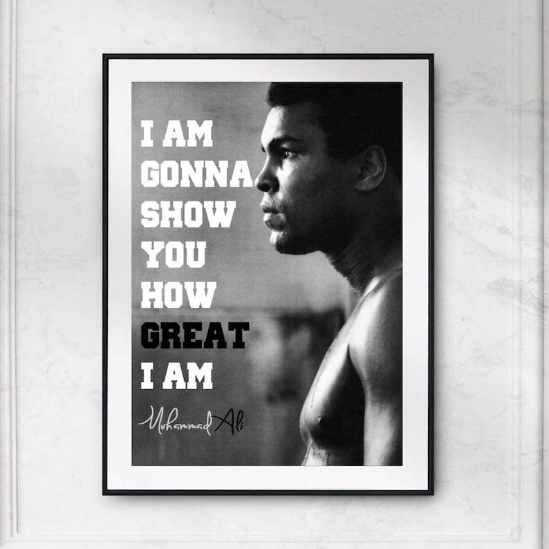 Printable Muhammad Ali Wall Poster Motivational Quotes Poster - Etsy