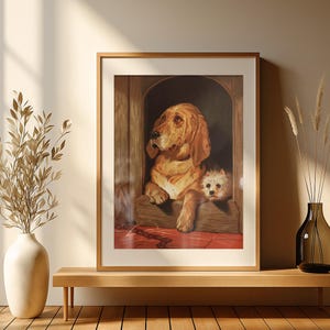 Printable Sir Edwin Landseer Print Digital Download File - Dignity and Impudence 1877 Printable Wall Art, Famous Painting Home Decor