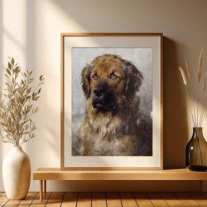 Printable Leonberger Art, Head of a Leonberger by Otto Eerelman Vintage Wall Art, Leonberger Dog, Dog Wall Art, Dog Poster Print