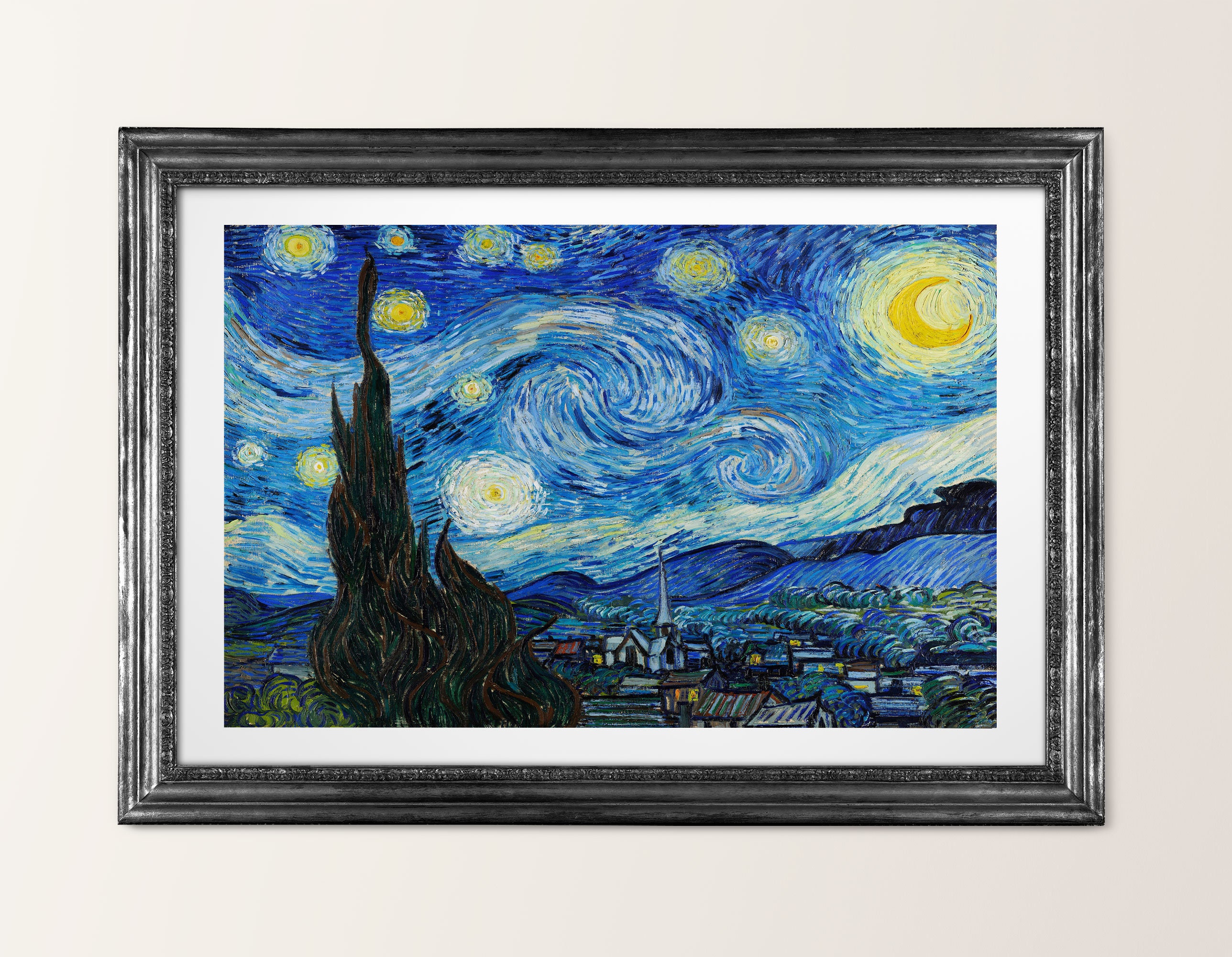 Printable Vincent Van Gogh's the Starry Night 1889, Famous Painting ...