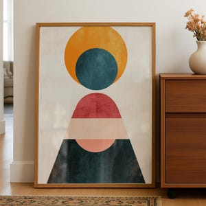Minimalist Abstract Geometric Wall Art Printable Modern Art Digital Download for Home Decor Vintage-Style Mid-Century Modern Poster