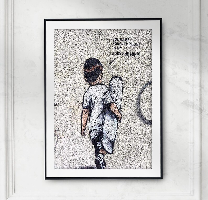 Banksy Street Wall Art, regalo per lui, arte murale moderna, stampabile, decorazione da parete per soggiorno, stampa di Banksy, decorazione da camera da letto, download digitali immagine 4