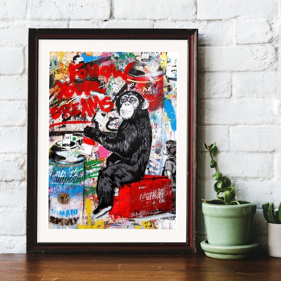 額装済/30%OFF/バンクシー/Follow Your Dreams 額装済/No Parking