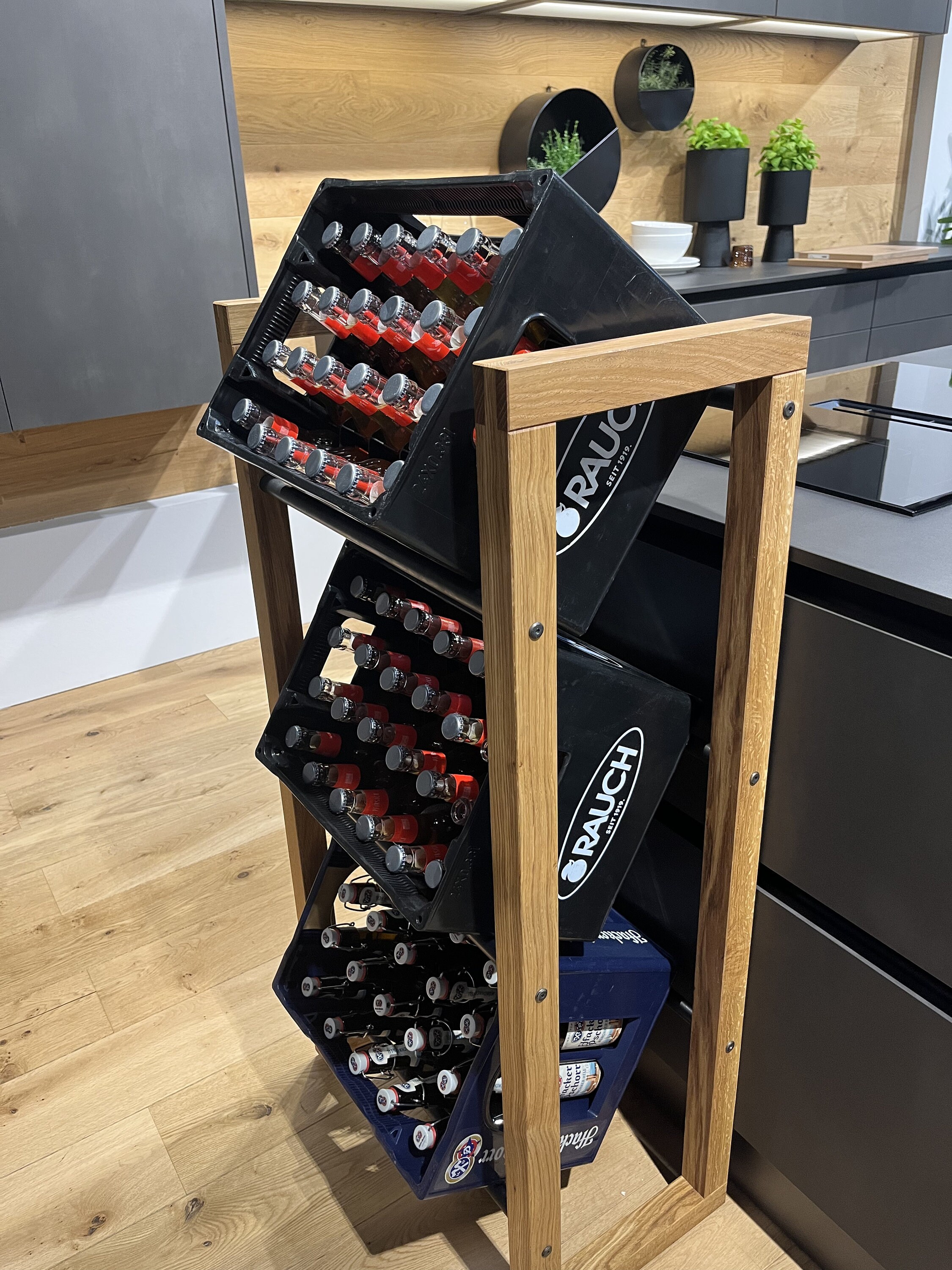VanAlps® Getränkekistenregal aus Holz 3 Kisten Getränkeregal aus