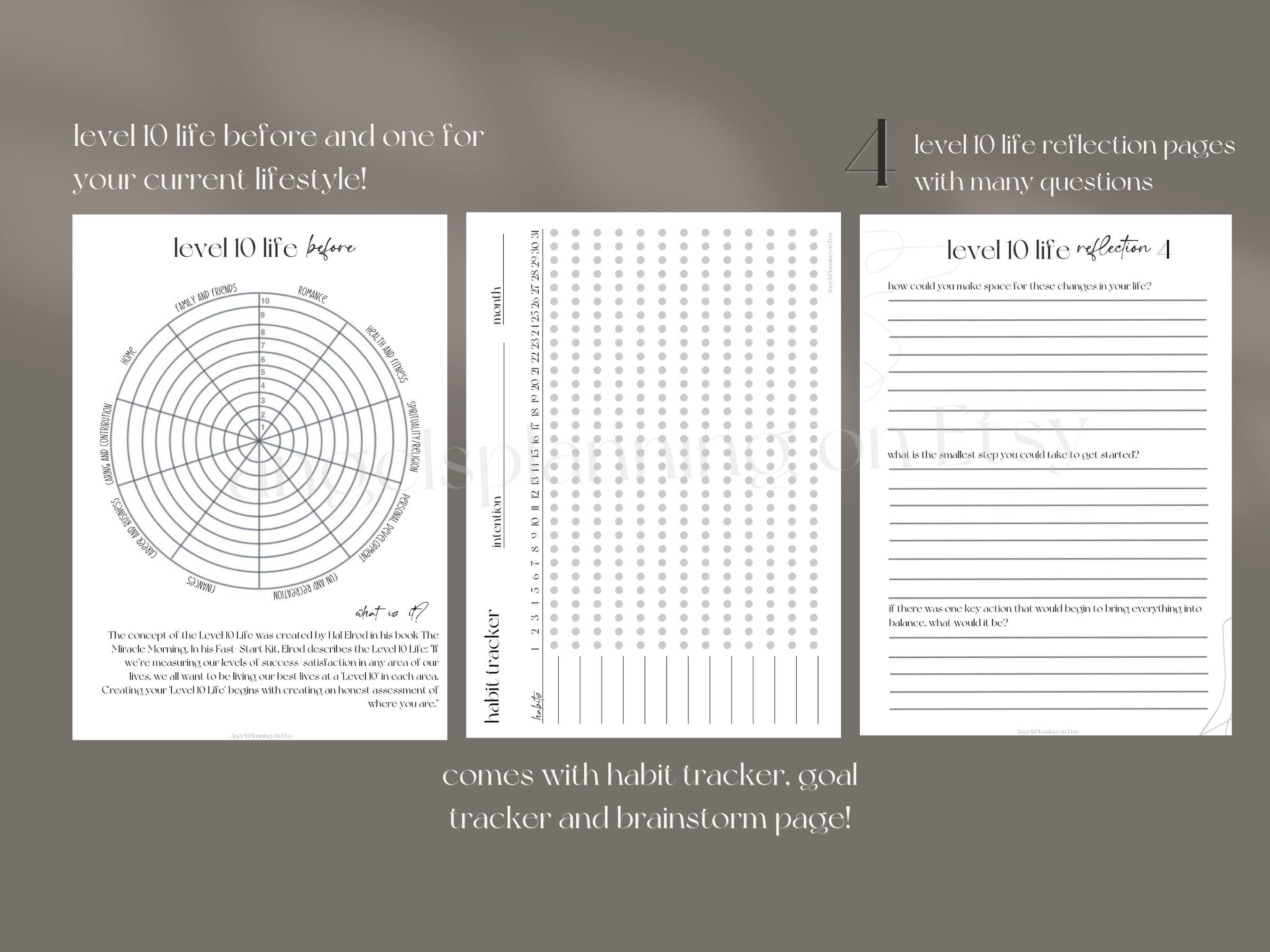 Wheel of Life Worksheet Bundle Coaching Worksheets Canva Template Self ...