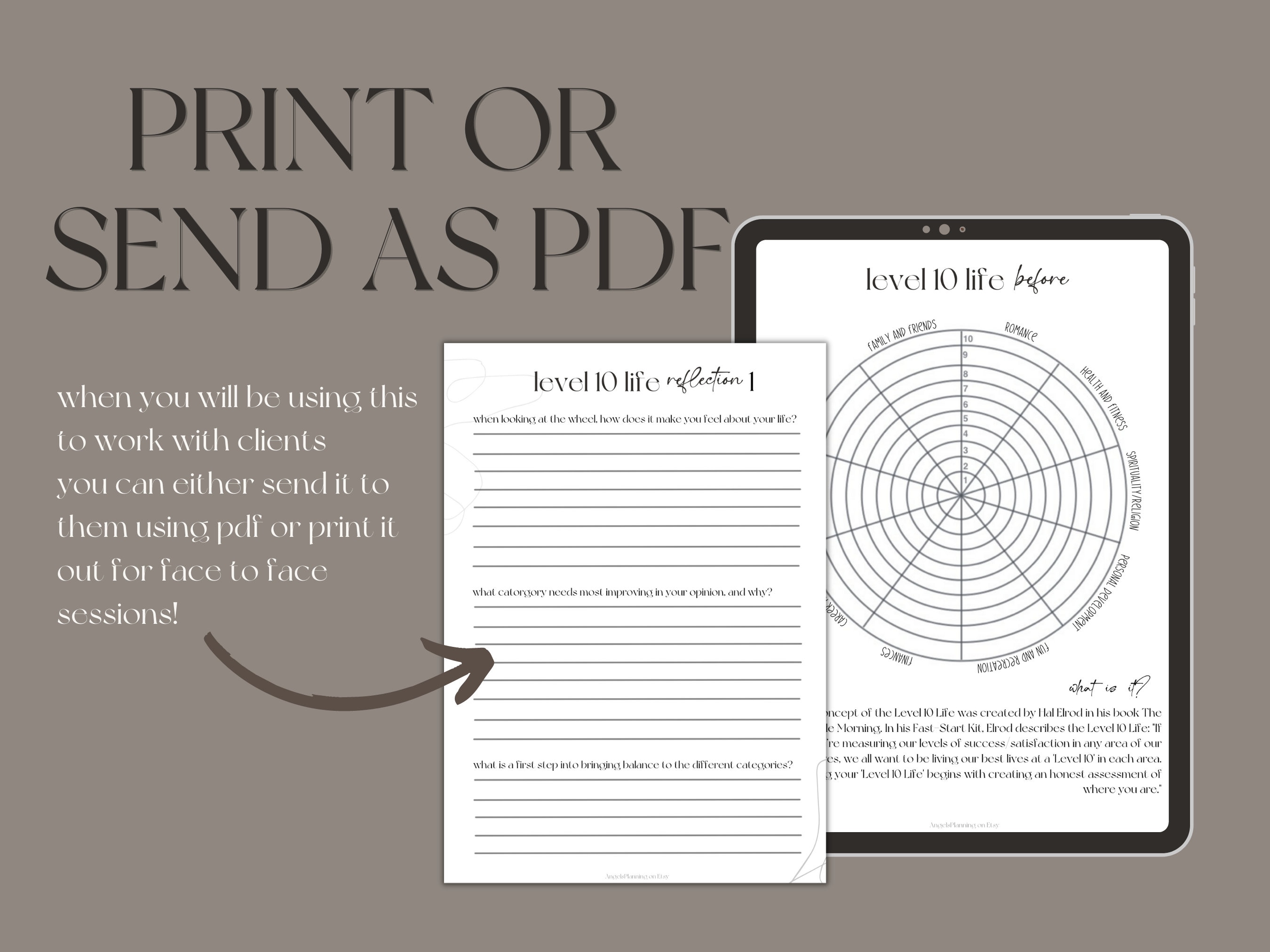 Wheel of Life Worksheet Bundle Coaching Worksheets Canva Template Self ...