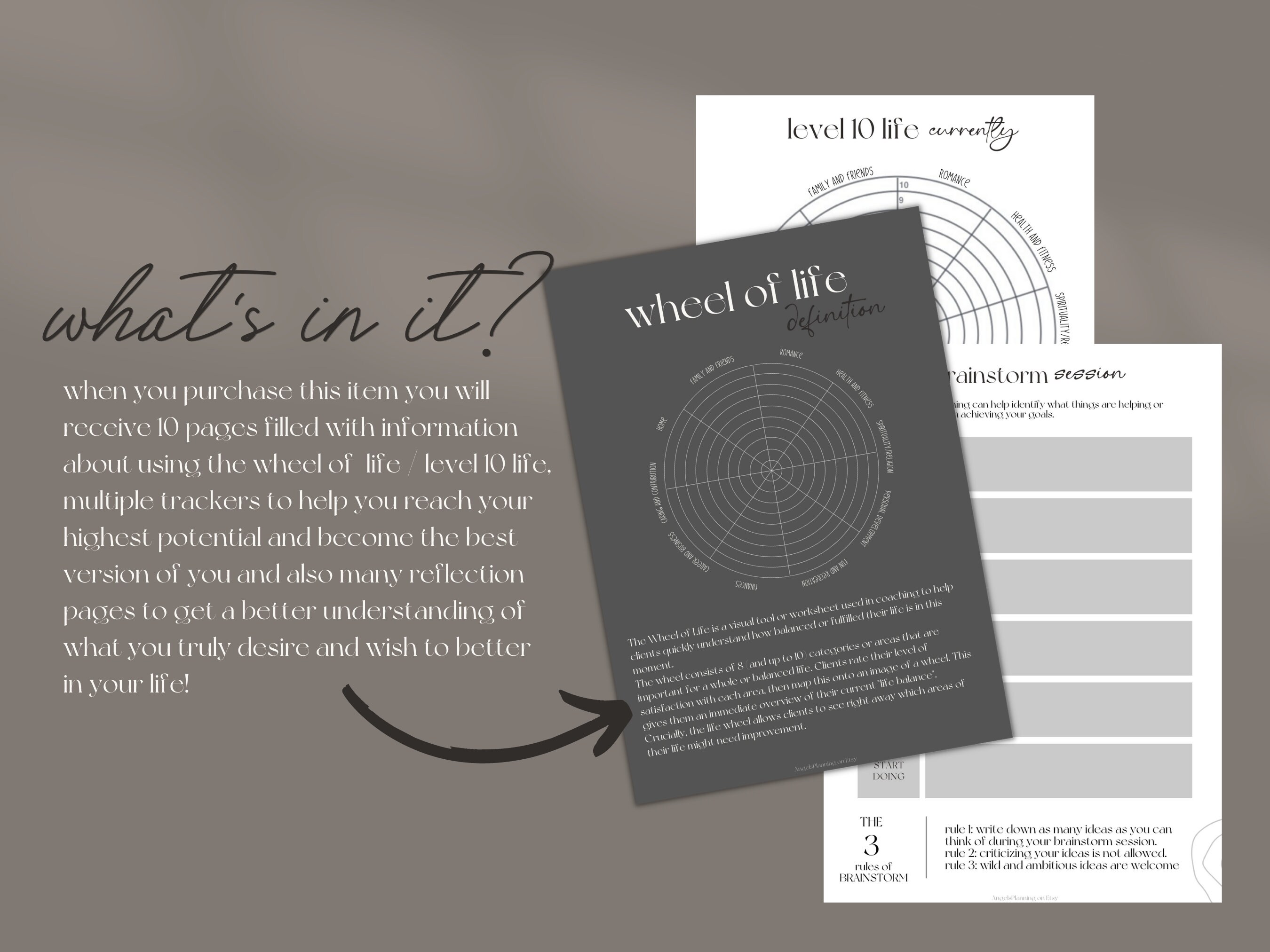 Wheel of Life Worksheet Bundle Coaching Worksheets Canva Template Self ...