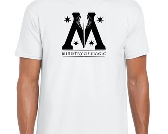 Ministry Of Magic Tshirt, Ministry, Magical, Muggle, EMBROIDERED Tshirt, personal gift, unique gift, unusual gift, fast PnP any UK address