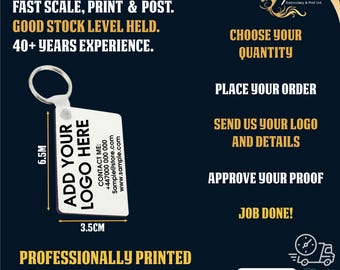 Rectangular Printed Keyring, Business, BULK, trade service, marketing, give aways, promotional material, key rings, key chains, direct print