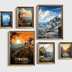 Thrones Reiseposter Bundle - digitaler Wanddruck, printable Kunst