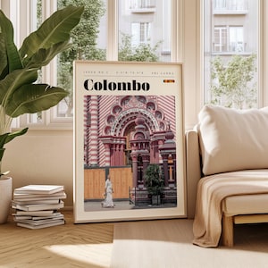 Colombo Reise Poster, Sri Lanka Digitaldruck, moderne Wandkunst, druckbare Wanddekoration, Vintage Städte, digitaler Download, Kunst