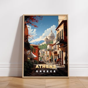 Athens Greece Travel Poster: Retro Europe Wall Art (Digital Download)