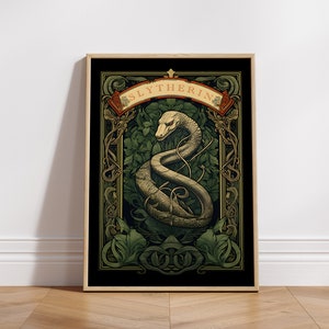 Serpent Emblem - Wizard Poster, Digital Gallery Wall Print, Printable Art, Potter Art, Magical School