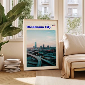 Oklahoma City Travel Poster: Vintage USA City Art (Digital Download)