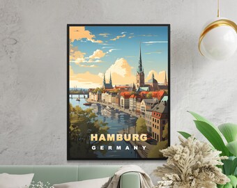 Affiche Vintage De Paquebot DEUTSCHER - 50x70 Cm, Reproduction HQ Sur Papier (neuve)