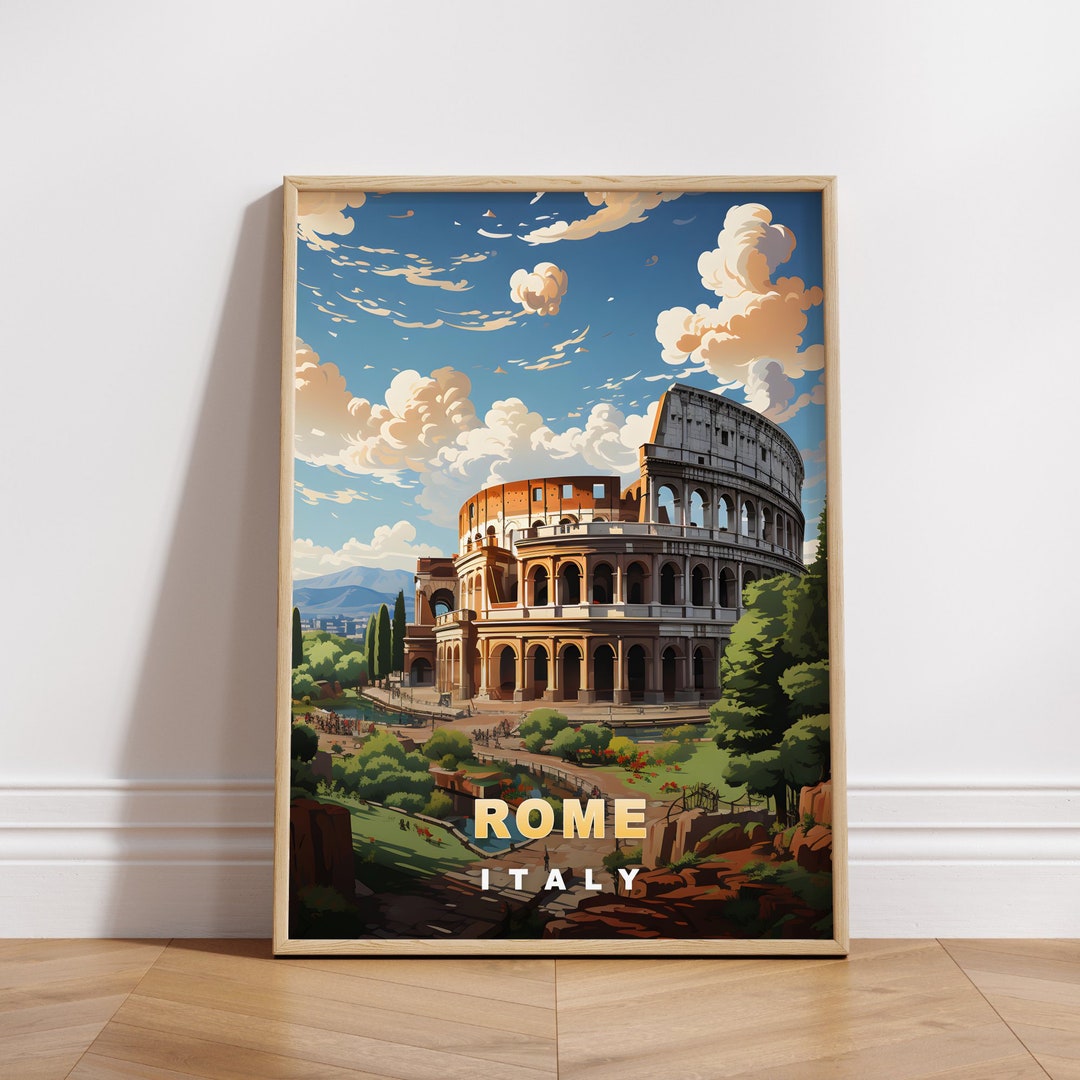 Window View Poster Rome Rome Travel Poster: Retro Italy Wall Art (digital Download) - Etsy
