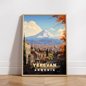 Yerevan Armenia Travel Poster: Retro Middle East Wall Art (Digital Download)