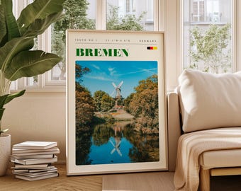 Bremen Germany Travel Poster: Vintage City Art (Digital Download)