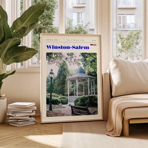 Winston-Salem Travel Poster: Vintage City Art (Digital Download)