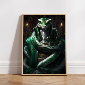 Serpent Emblem - Wizard Poster, Digital Gallery Wall Print, Printable Art, Potter Art, Magical School