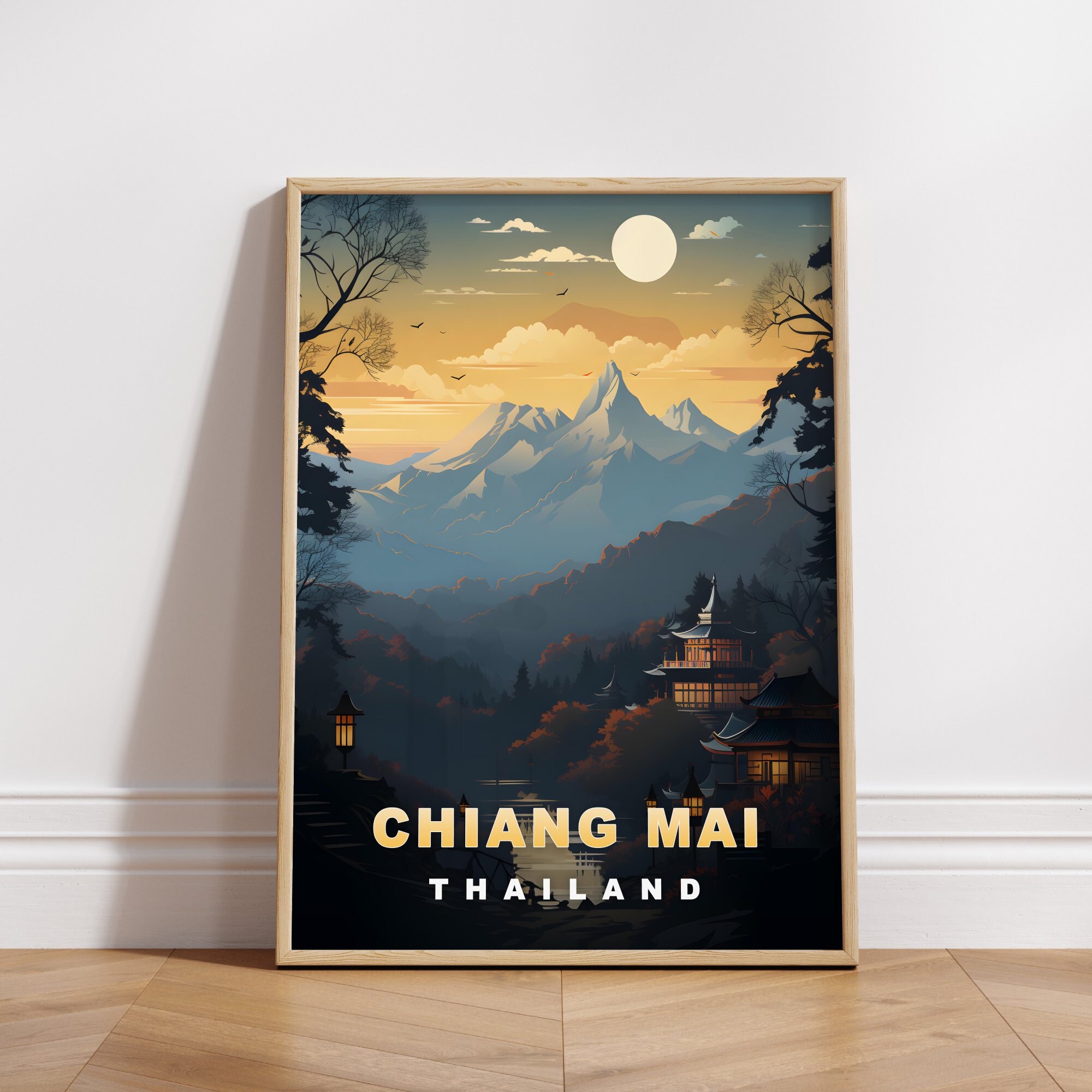 Affiche Playworks Chiang Mai – Architecture Thaïlande – 30x42cm – Déco Murale