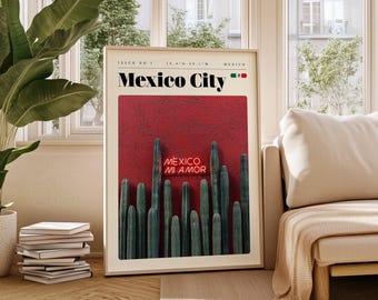 Mexico City Travel Poster: Retro Wall Art (Digital Download)