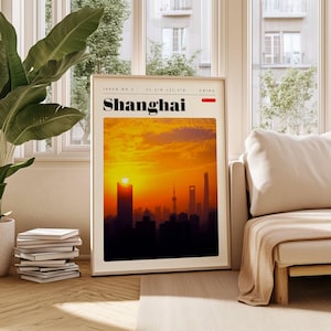 Shanghai Travel Poster: Retro China Wall Art (Digital Download)