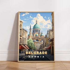 Belgrade Serbia Travel Poster: Retro Europe Wall Art (Digital Download)