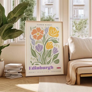 Edinburgh Flower Market Print: Modern Botanical Illustration (Digital Download)