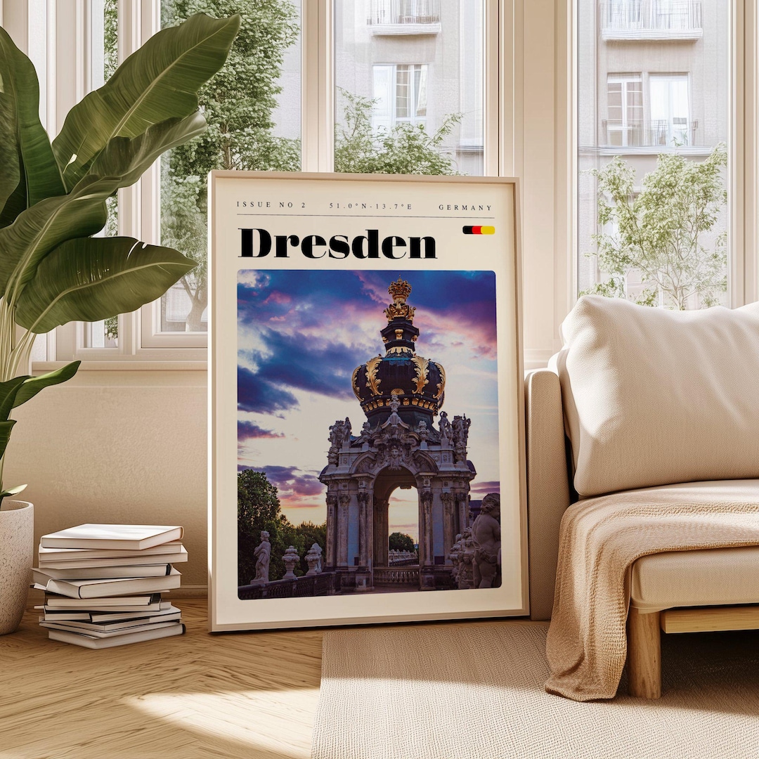 Dresden Travel Poster, Germany Digital Print, Modern Wall Art ...