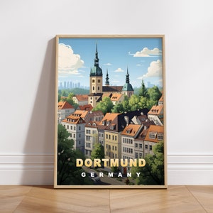 Dortmund Germany Travel Poster: Retro Europe Wall Art (Digital Download)
