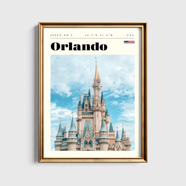 Orlando Travel Poster, USA Digital Print, Modern Wall Art, Printable