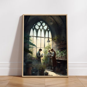 Biology Greenhouses - Wizard Poster, Digital Gallery Wall Print, Printable Art, Potter Art, Magical School